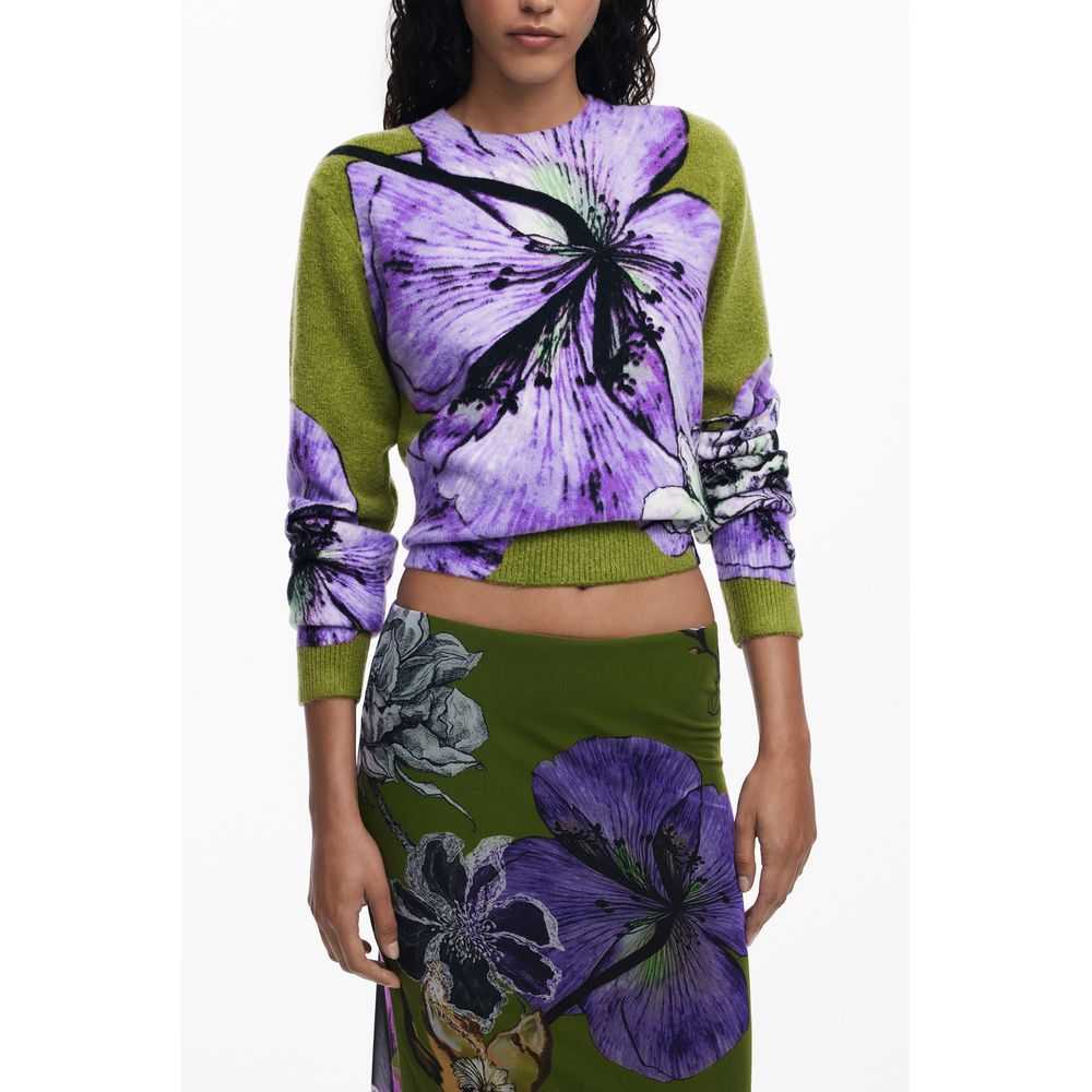 Desigual - Enchanting Long Floral Tulle Skirt - Green Desigual