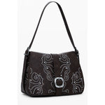 Desigual - Edgy Studded Western Shoulder Bag With Buckle Detail - Brown Desigual