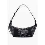 Desigual - Edgy Studded Graphic Print Shoulder Bag - Black Desigual
