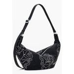 Desigual - Edgy Studded Graphic Print Shoulder Bag - Black Desigual