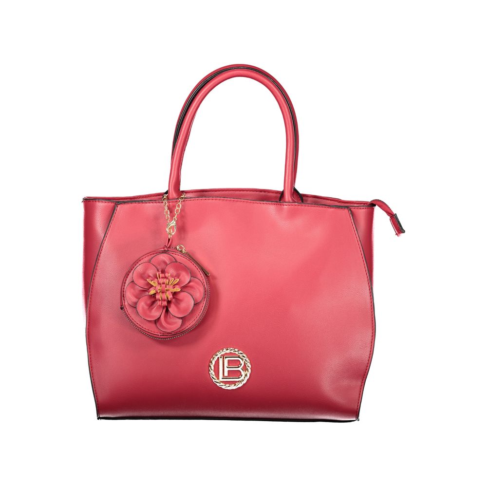 Laura Biagiotti - Bold Structured PVC Tote Bag with Floral Charm - Red Laura Biagiotti