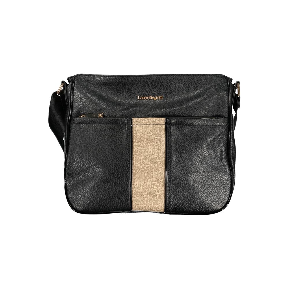 Laura Biagiotti - Sleek Textured PVC Crossbody Bag with Contrast Detail - Black Laura Biagiotti