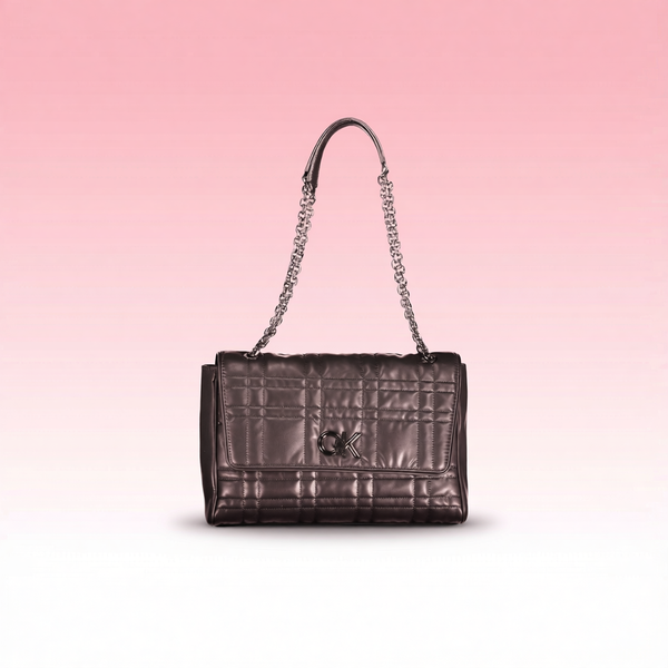 Calvin Klein - Sleek Quilted Chain Handle Shoulder Bag - Black