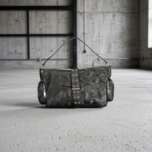 Desigual - Edgy Embossed Grommet Detail Shoulder Bag - Black Desigual