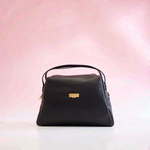 Baldinini Trend - Structured Textured Cowhide Shoulder Bag with Gold Hardware - Black Baldinini Trend