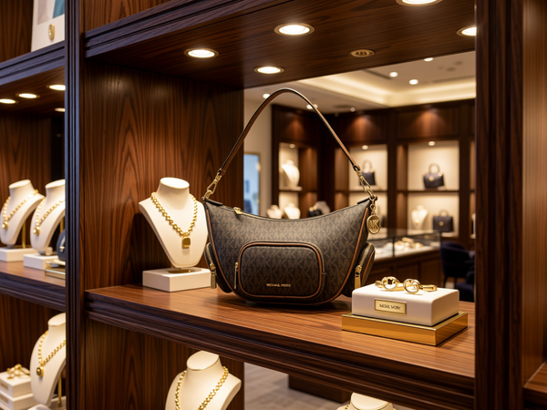 Michael Kors - Polished Logo Print Convertible Crossbody Bag - Brown