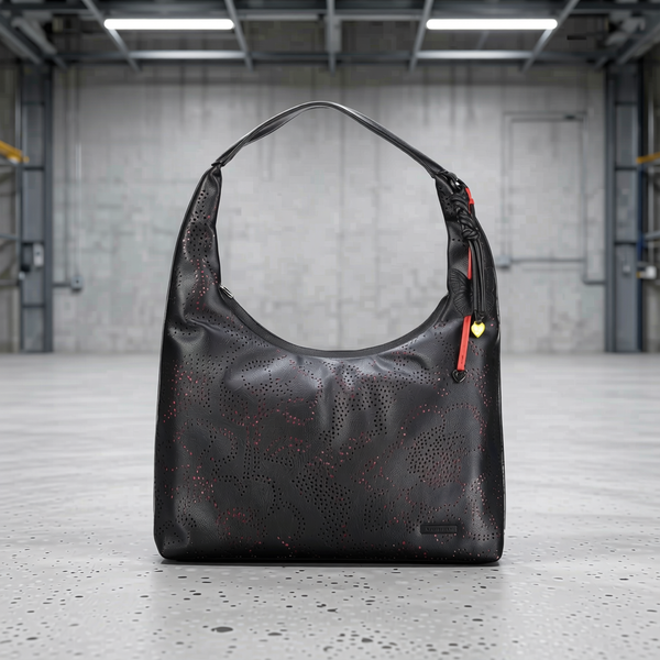 Desigual - Edgy Perforated Polyethylene Shoulder Bag - Black Desigual