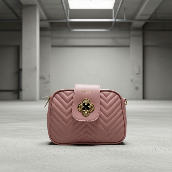 Baldinini Trend - Elegant Quilted Chevron Crossbody Bag - Pink