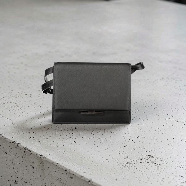 Calvin Klein - Structured Textured Crossbody Bag with Removable Strap - Black Calvin Klein