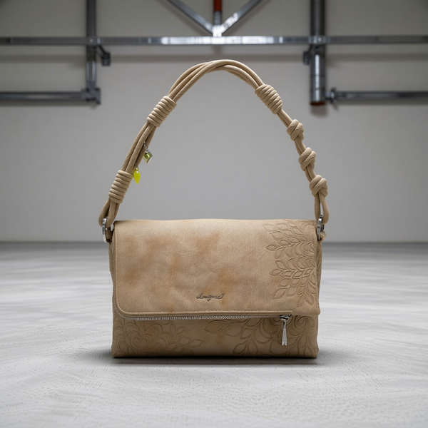 Desigual - Boho Textured Knotted Handle Crossbody Bag - Beige