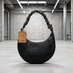 Desigual - Bold Embossed Textured Braided Handle Shoulder Bag - Black Desigual