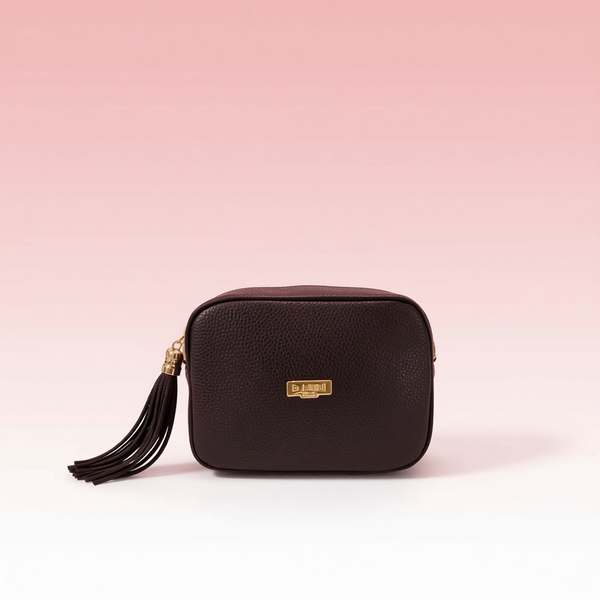 Baldinini Trend - Textured Cowhide Crossbody Bag with Tassel - Black