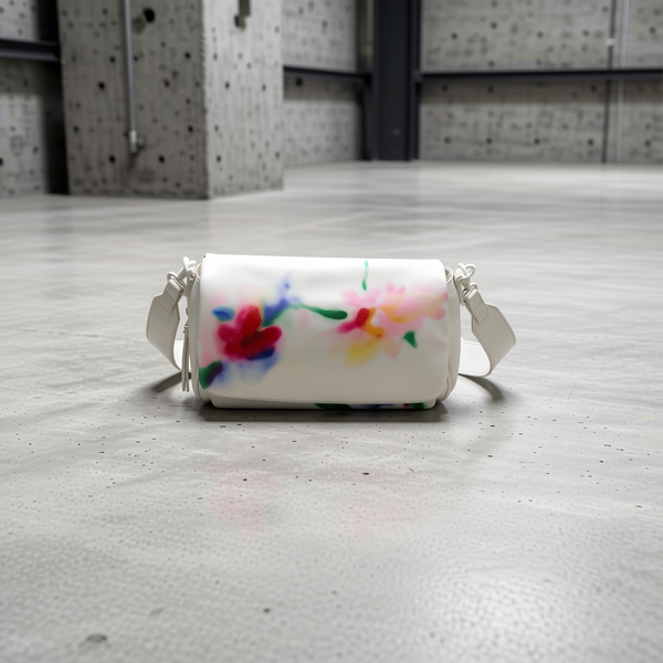 Desigual - Artistic Watercolor Floral Print Shoulder Bag - White