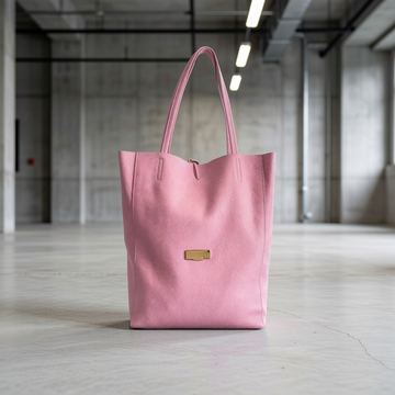 Baldinini Trend - Chic Pebbled Leather Shoulder Tote Bag - Pink