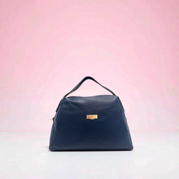 Baldinini Trend - Structured Textured Cowhide Shoulder Bag - Blue Baldinini Trend