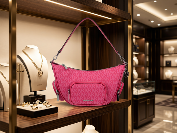 Michael Kors - Chic Logo Print Convertible Crossbody Bag - Pink Michael Kors